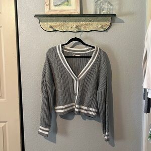 Gray Cable Knit Cardigan - Taylor Swift "Folklore" Lookalike